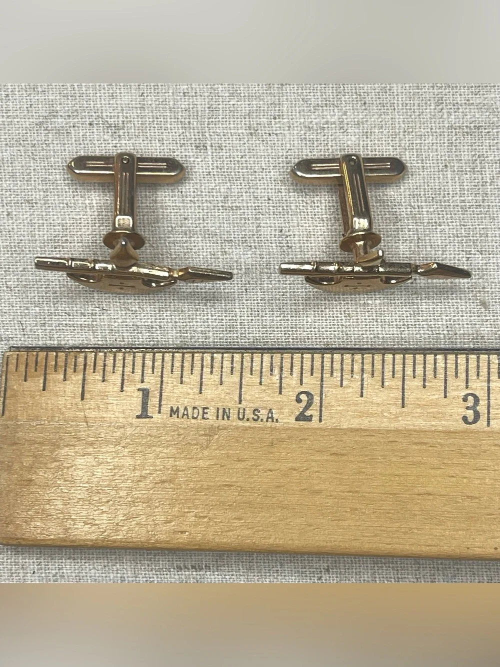 Gold Tone Spear & Helmet Cufflinks - Men's Accessories